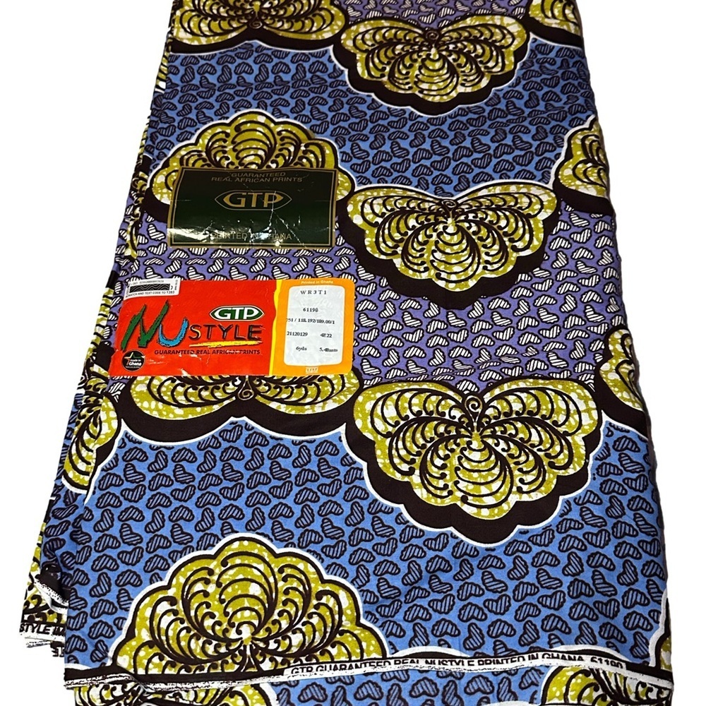 Authentic African Print Fabric – 6 Yards – Made in Ghana (GTP NuStyle)